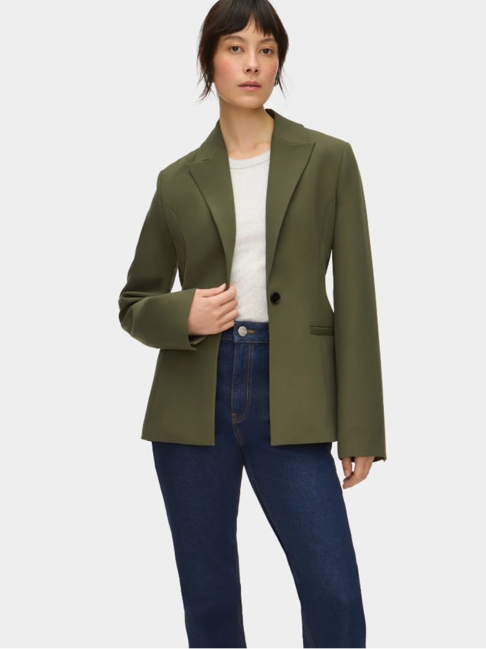 NWT ALIGNE Emelle Waisted Blazer in Khaki Green Sz 10 US